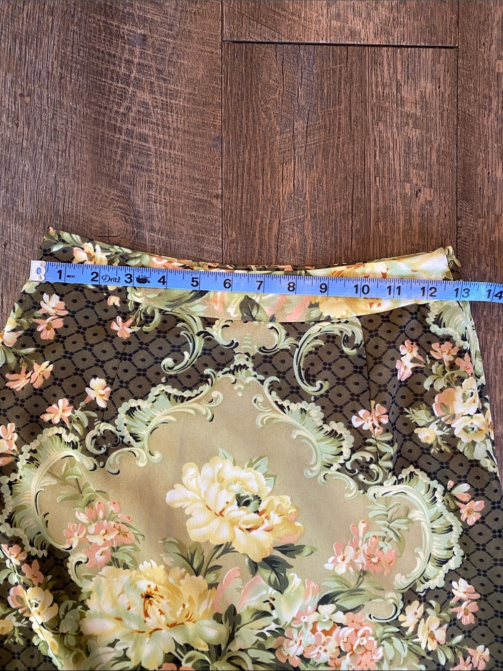 Floral Green Tiered Midi Skirt - Green - Picture 6 of 8